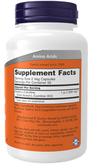 Now Foods Acetyl L-Carnitine 500 mg bottle with label