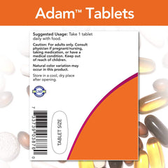 Close-up of Adam Men's Multivitamin tablets
