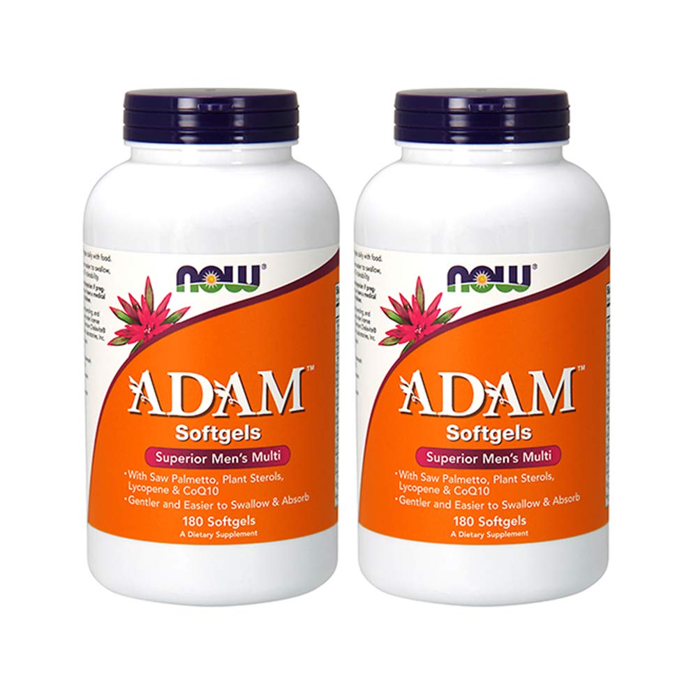 NOW ADAM Men's Multivitamin 180 Softgels - 2 Pack - Front view