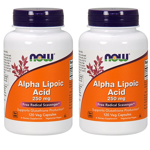 NOW Foods Alpha Lipoic Acid 250mg bottle – 2Pack front view
