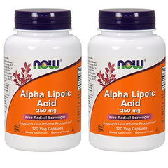 NOW Foods Alpha Lipoic Acid 250mg bottle – 2Pack front view