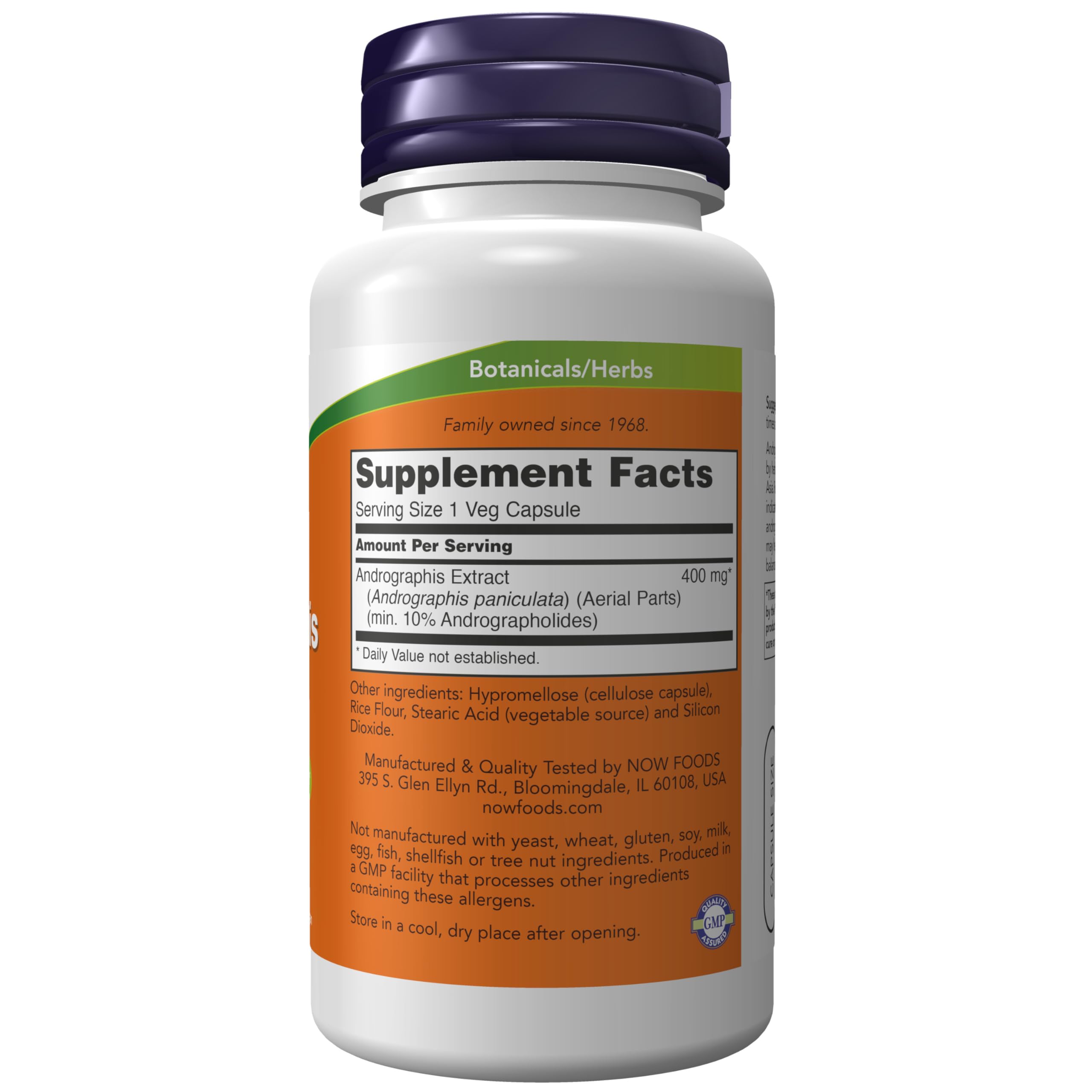 Andrographis extract 400 mg label close-up