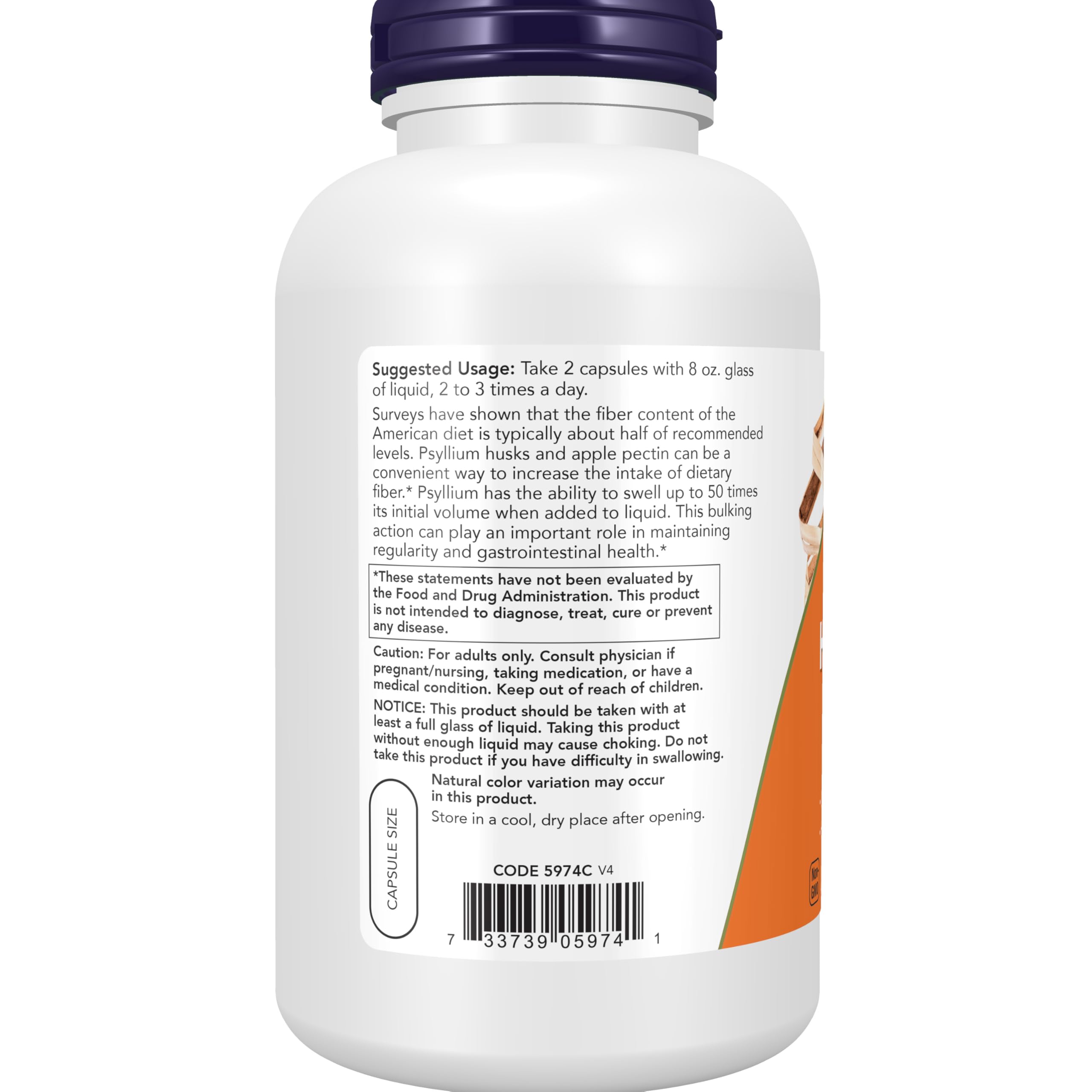 NOW Foods Apple Pectin 50 mg close-up highlighting added fiber