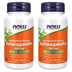 NOW Foods Ashwagandha Extract 450mg 90 VCaps bottle front view