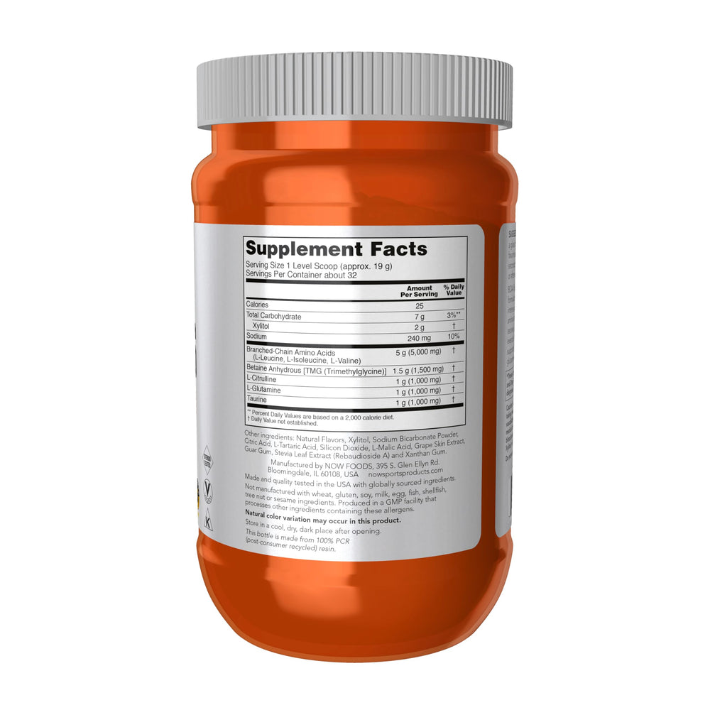 Nutritional facts panel for NOW BCAA Big 6