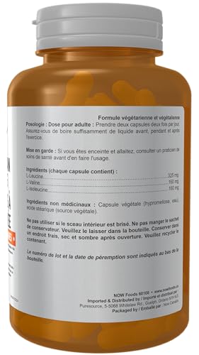 Close up of NOW Foods BCAAs capsules