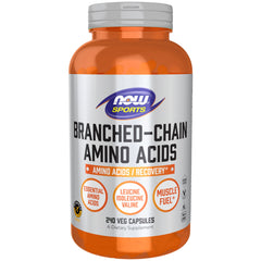 NOW Foods BCAAs bottle label close-up