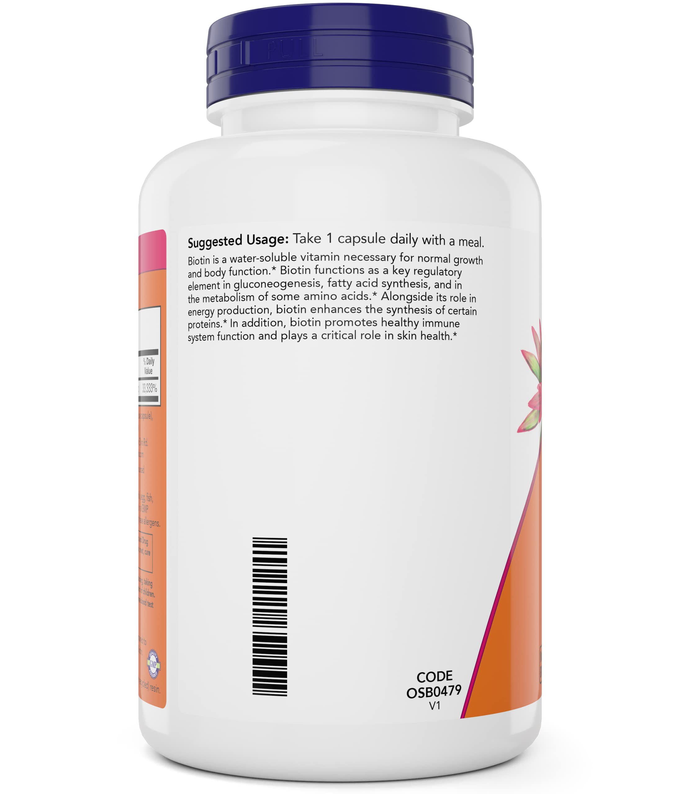 Hair and nails health concept with Biotin bottle