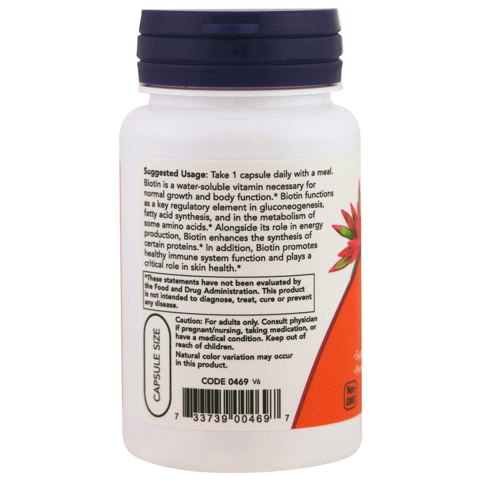 Biotin 1000 mcg capsules in a bottle