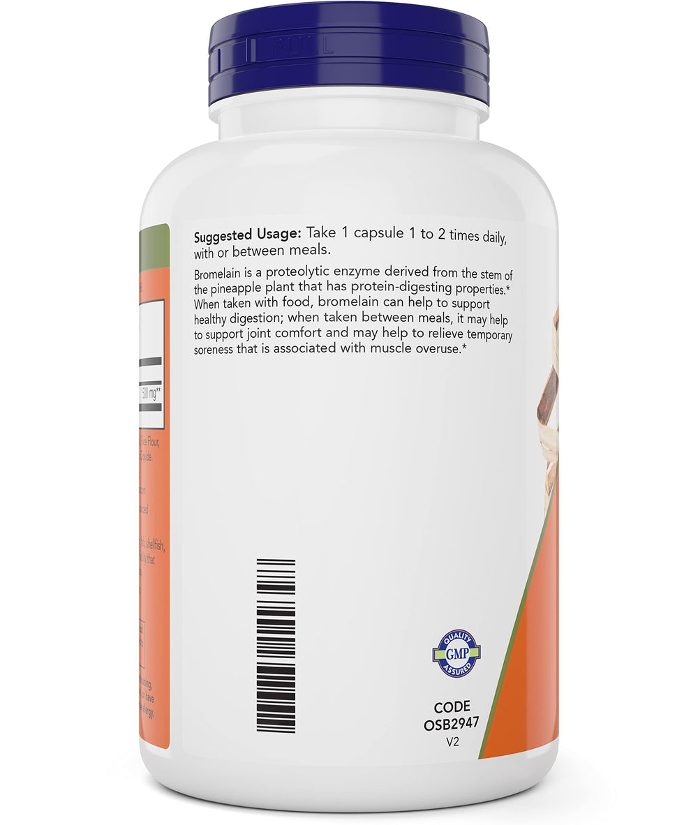 Now Foods Bromelain capsules vegetarian packaging
