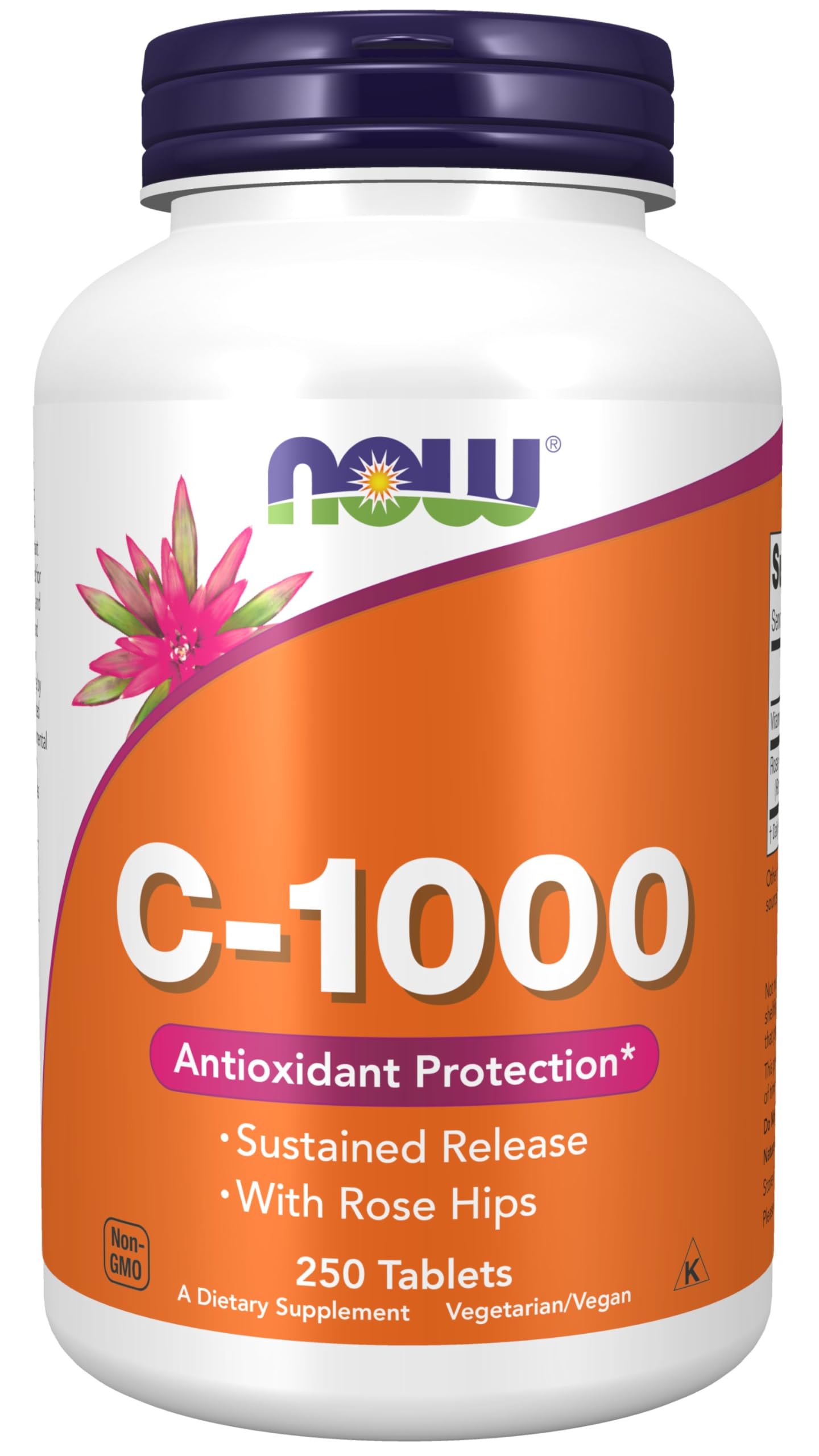 Now Foods C-1000 Vitamin C with Rose Hips bottle (250 tablets)