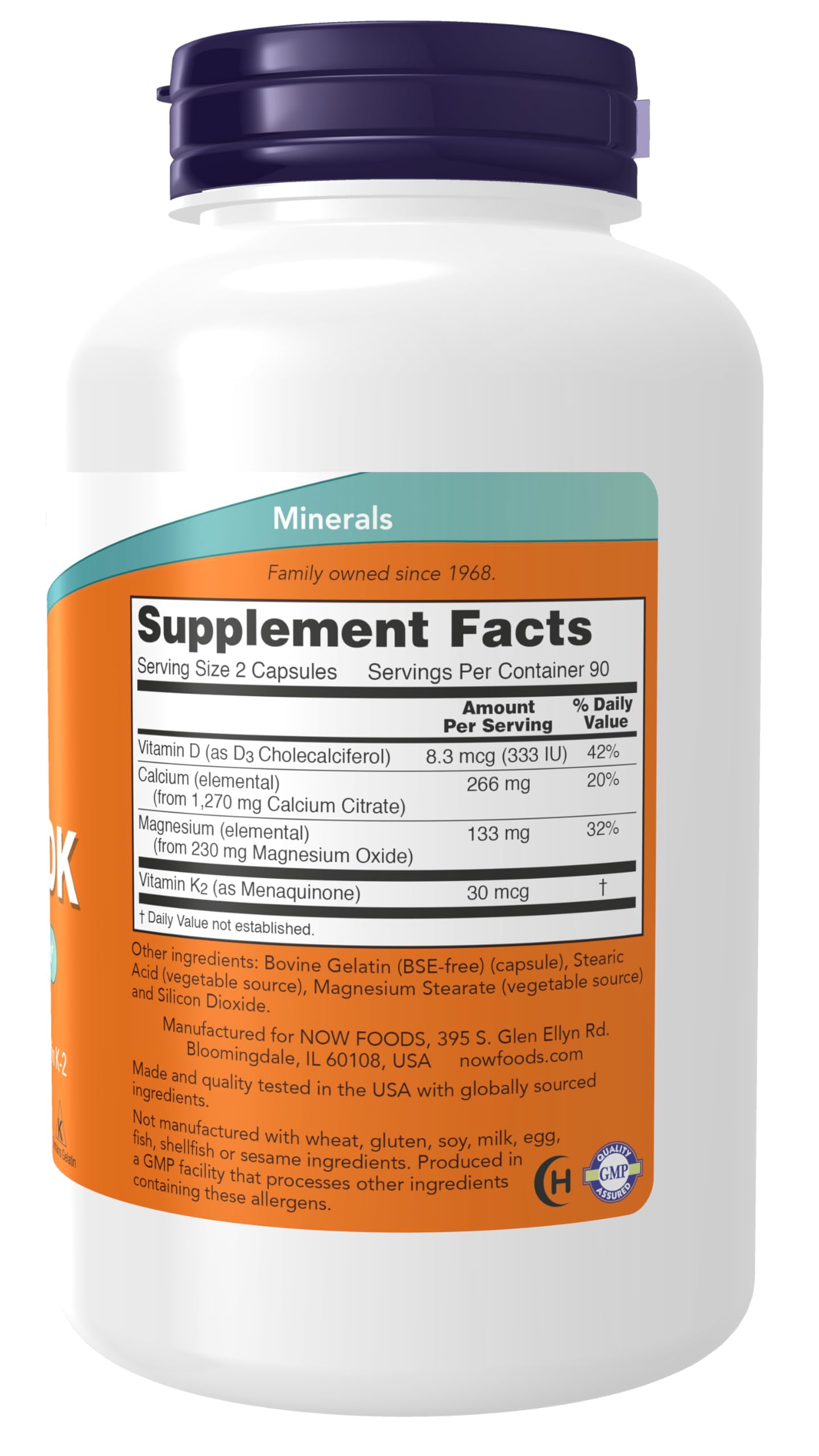 Calcium and magnesium with vitamins D-3 and K-2 illustration