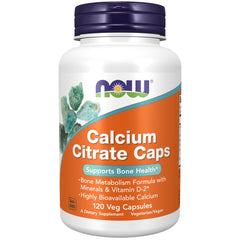 NOW Foods Calcium Citrate with Vitamin D 120 Veg Capsules bottle
