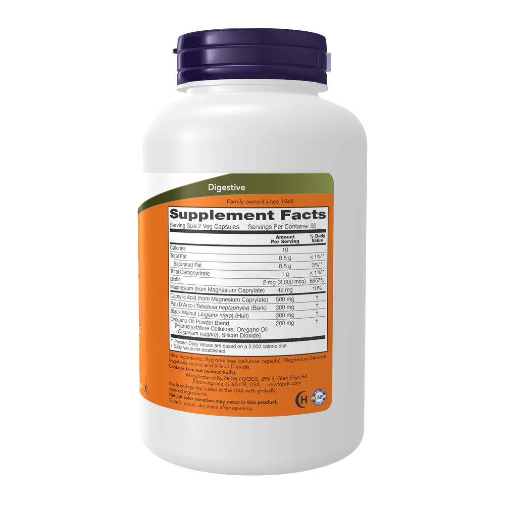Candida Support bottle label close-up