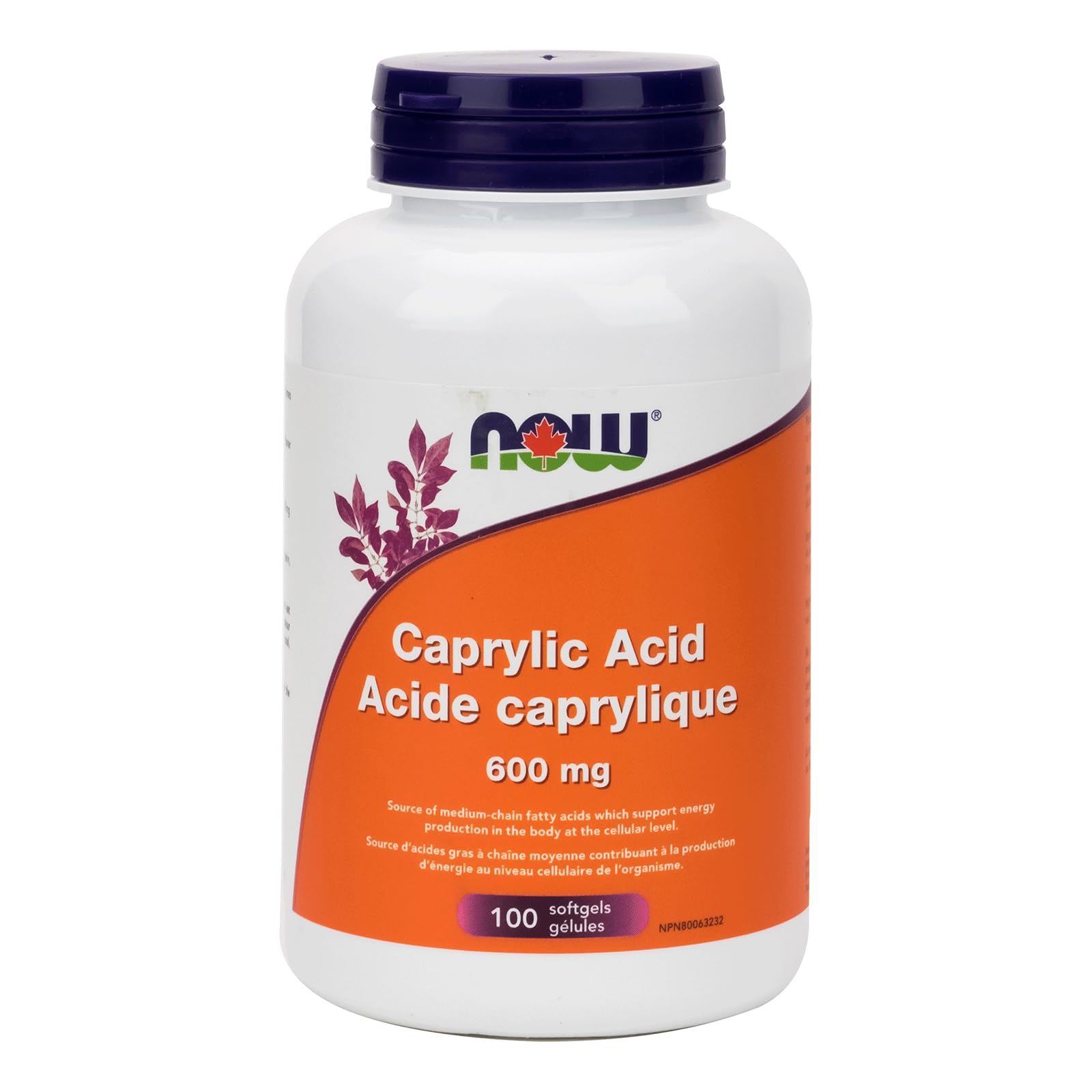 NOW Foods Caprylic Acid 600 mg Softgels – 100 Count