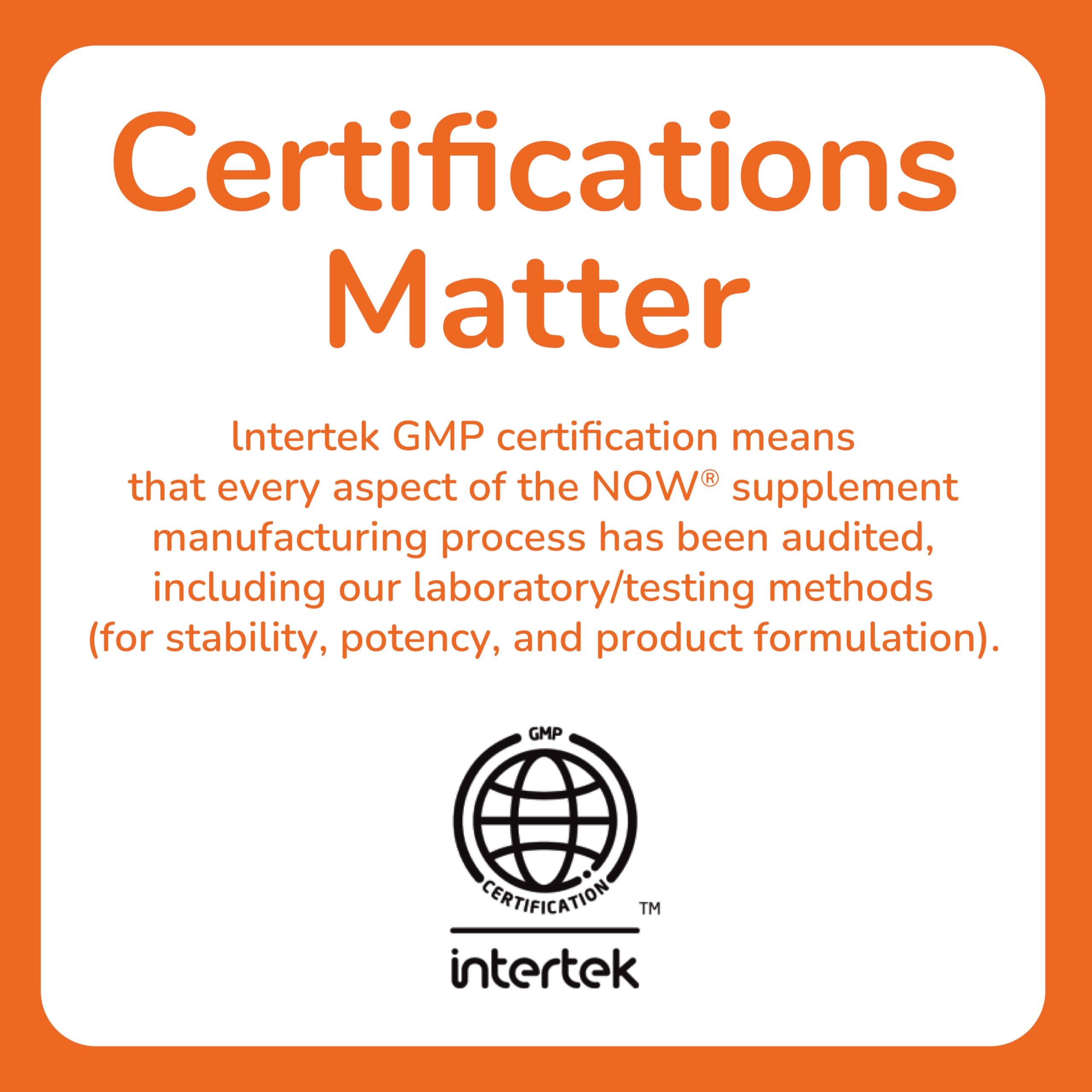 GMP quality assurance seal on NOW Foods Chromium Picolinate