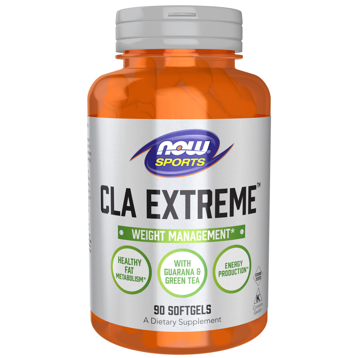 NOW Foods CLA Extreme packaging front - Guarana & Green Tea, 90 softgels