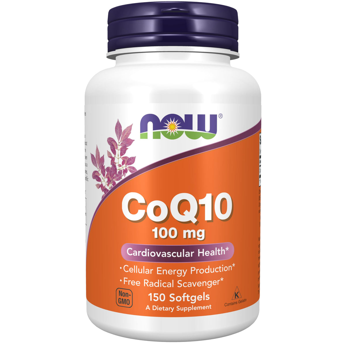 NOW Foods CoQ10 100 mg bottle front view