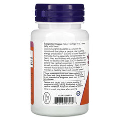 Now Foods CoQ10 bottle with label visible