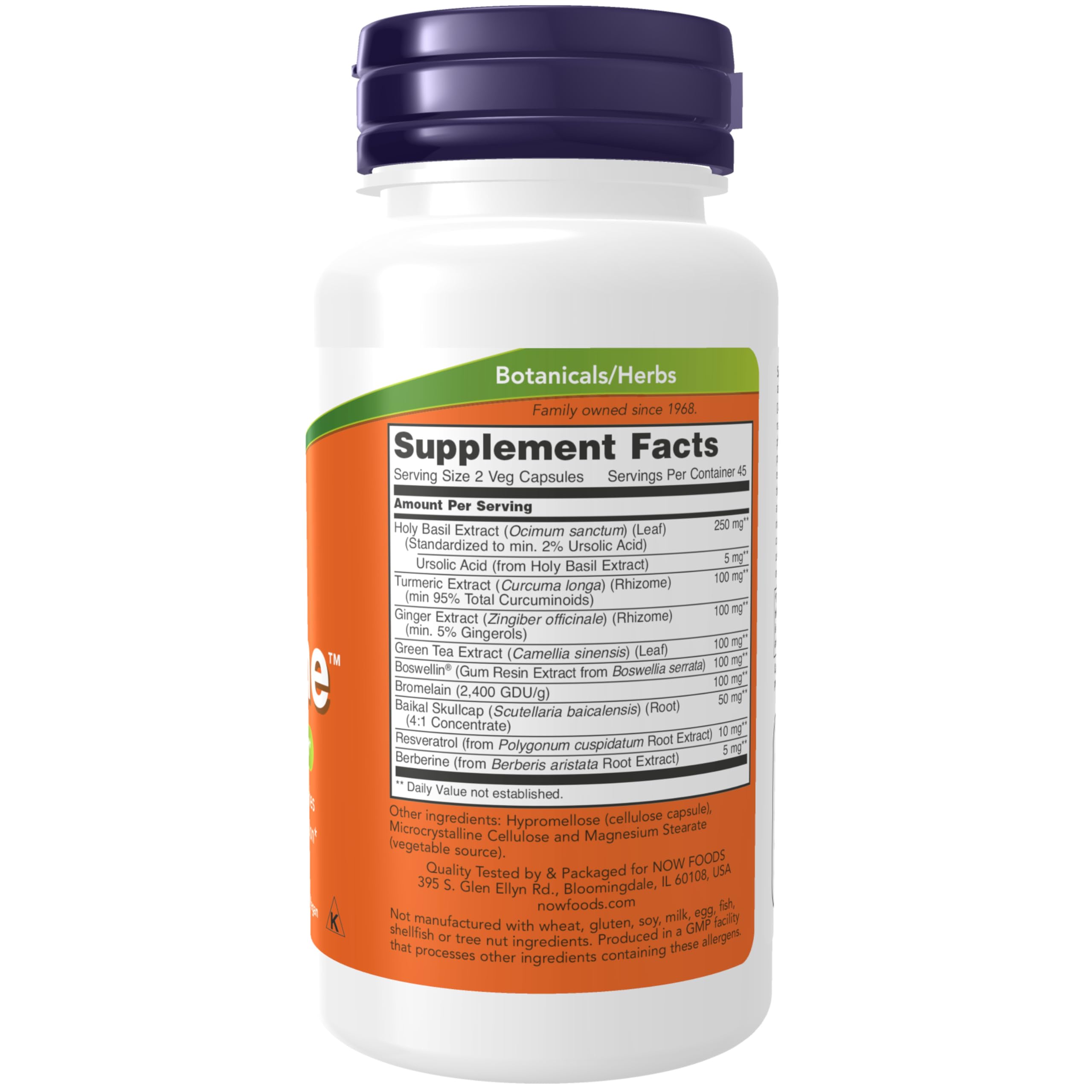 Close-up of the D-Flame label on the NOW Foods bottle