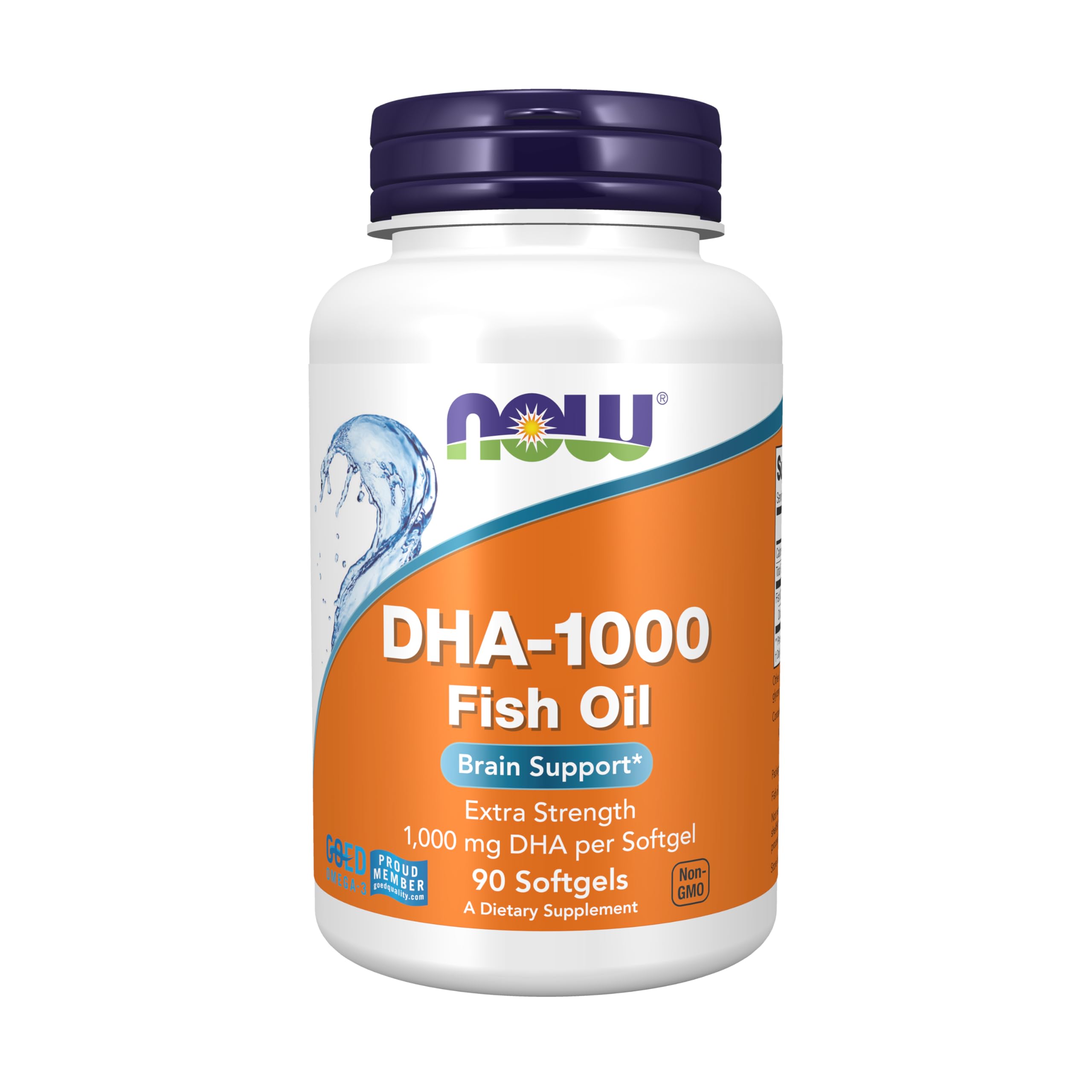 NOW Foods DHA-1000 Brain Support bottle and label