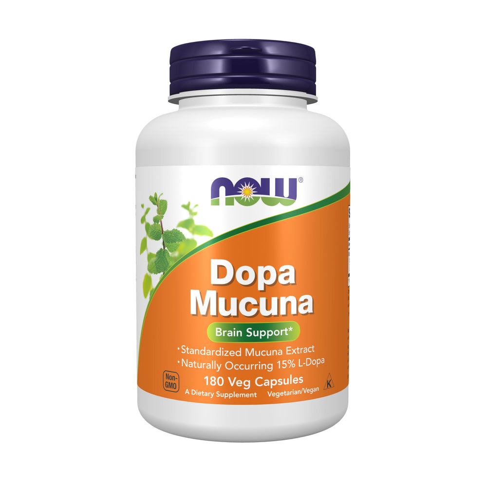 NOW Foods Dopa Mucuna 180 vegan capsules bottle