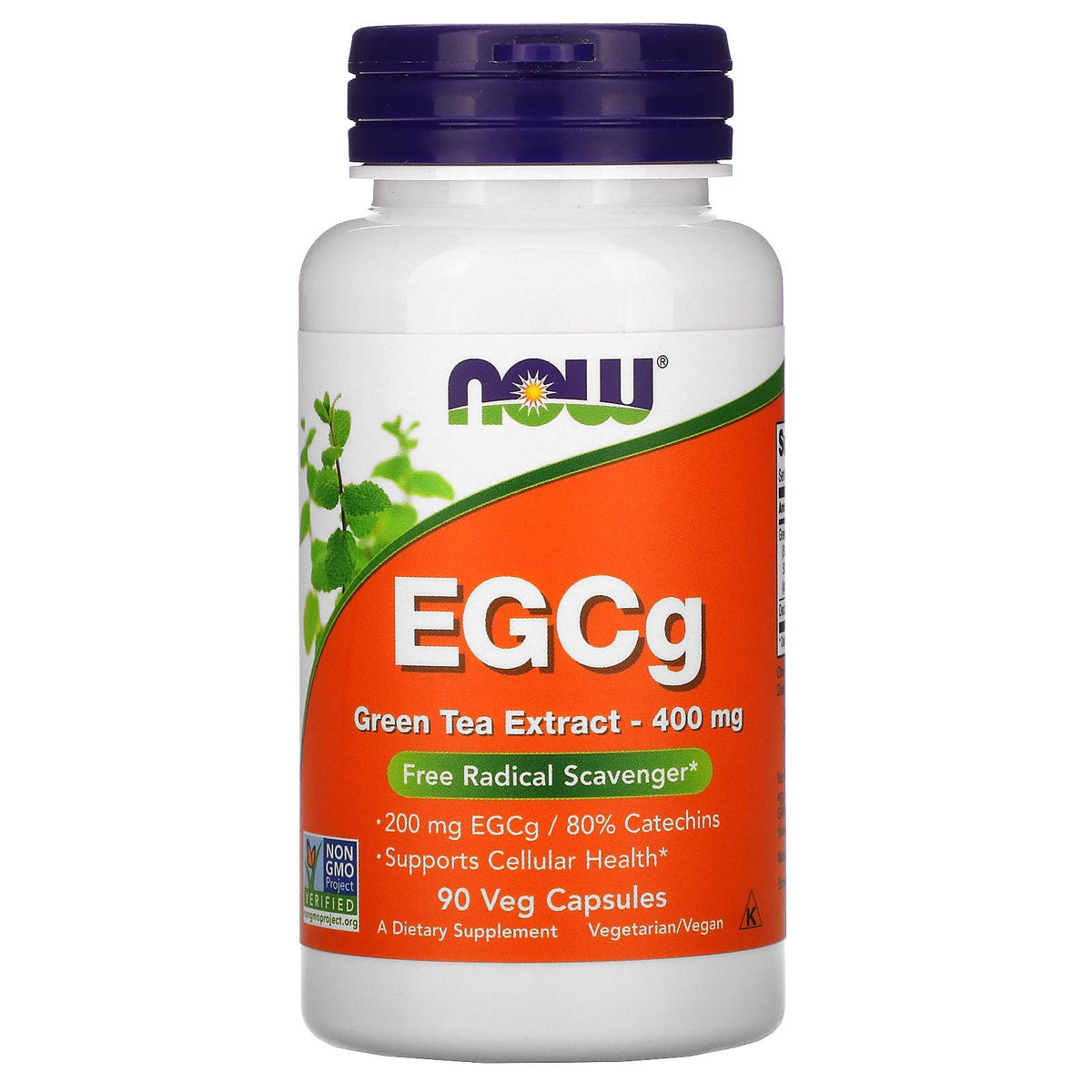 Now Foods EGCG Green Tea 400mg bottle label