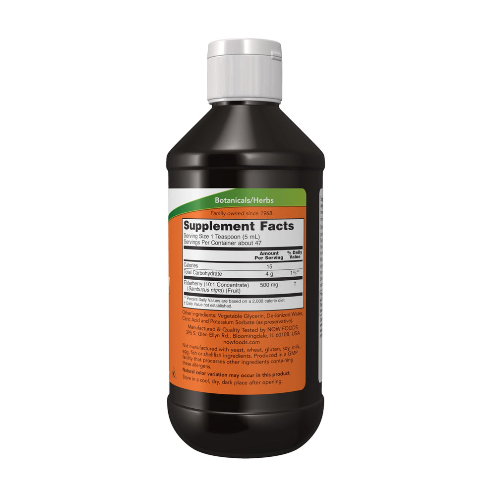 Dropper dispensing elderberry liquid