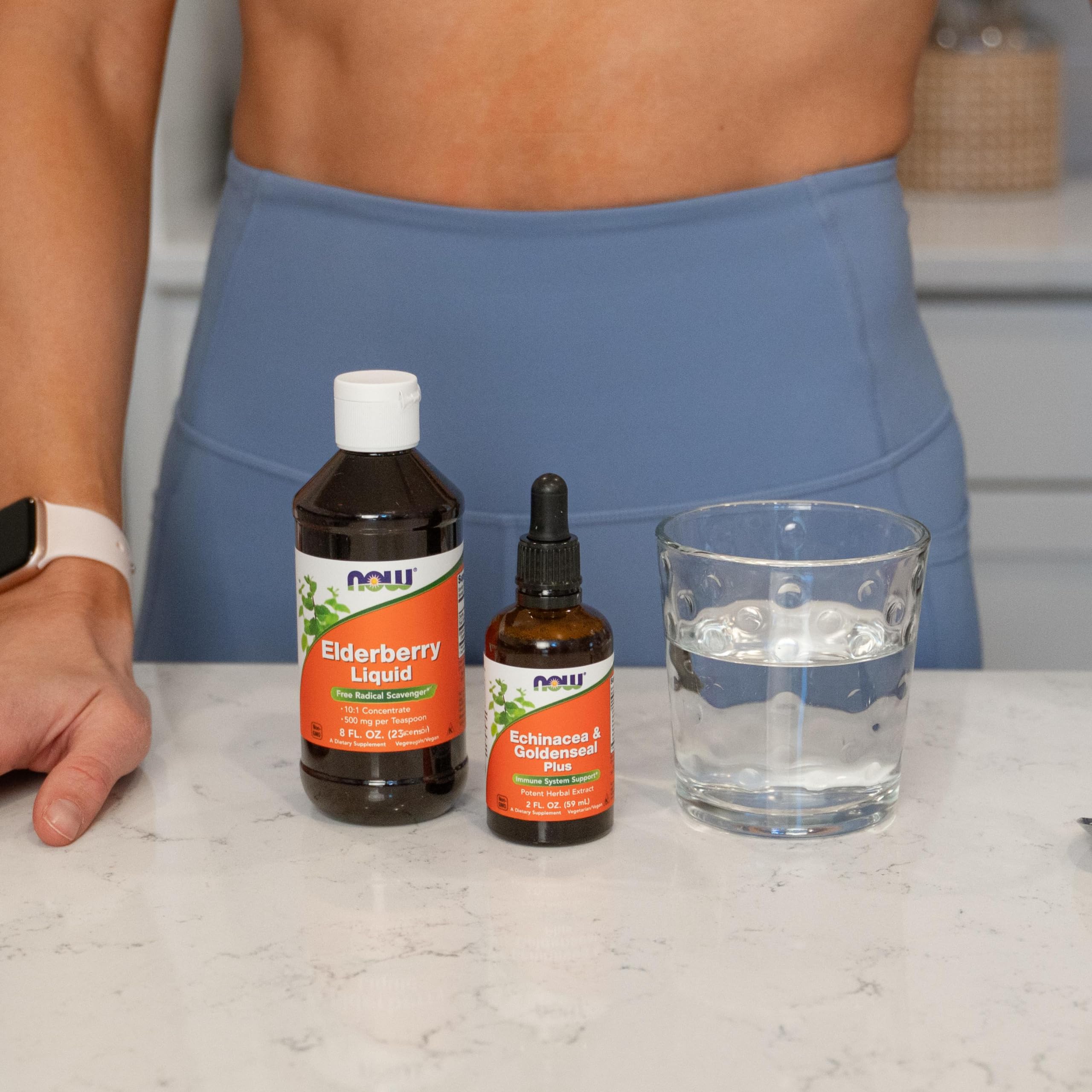 USA-made elderberry liquid packaging by NOW Foods