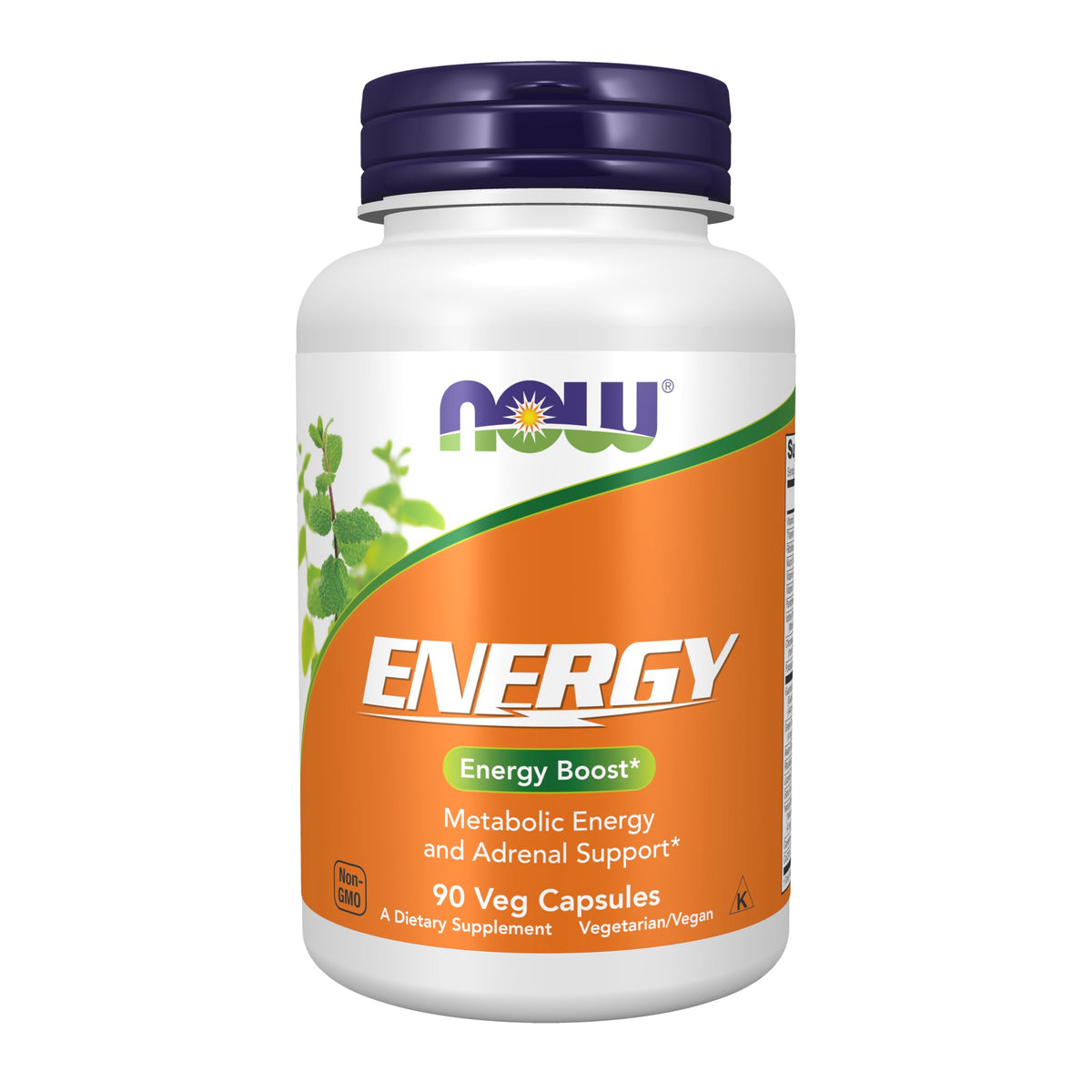 NOW Foods Energy bottle-front shows a convenient energy supplement for busy mornings.