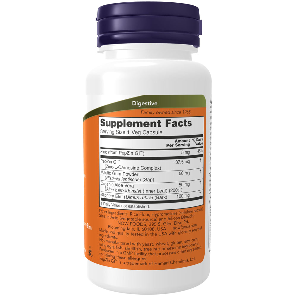 PepZin GI zinc-carnosine ingredient graphic on label