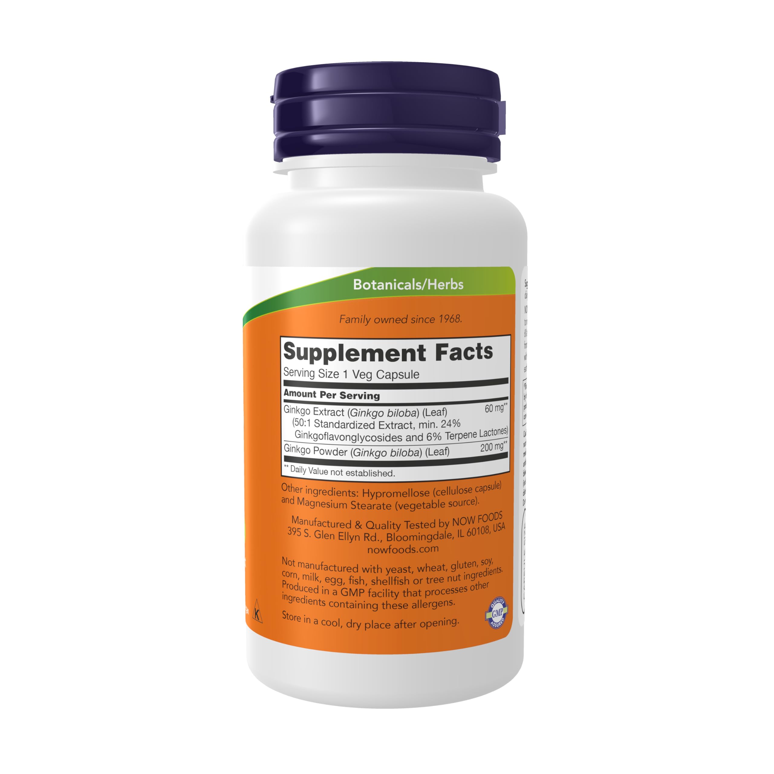 Close-up of 24% standardized Ginkgo Biloba extract