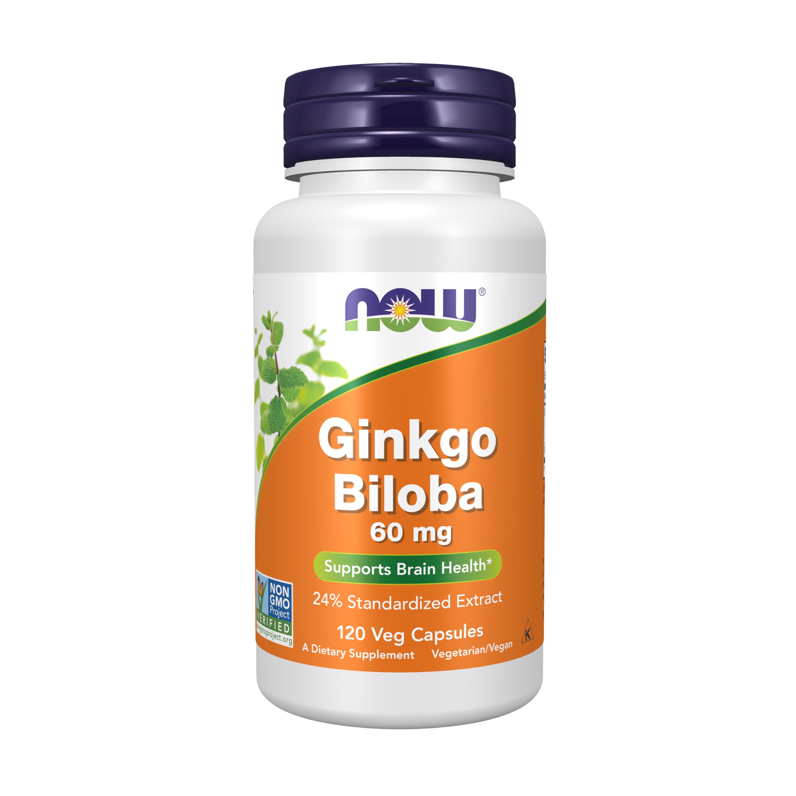 NOW Foods Ginkgo Biloba 60 mg capsules bottle