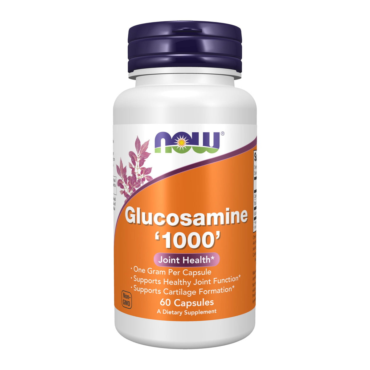 NOW Foods Glucosamine 1000 mg bottle with 60 vegan capsules