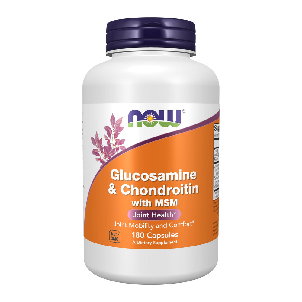 NOW Foods Glucosamine & Chondroitin with MSM bottle label