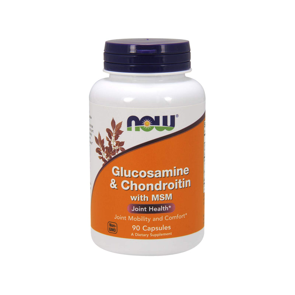 NOW Foods Glucosamine & Chondroitin with MSM bottle, 90 capsules – Joint health supplement