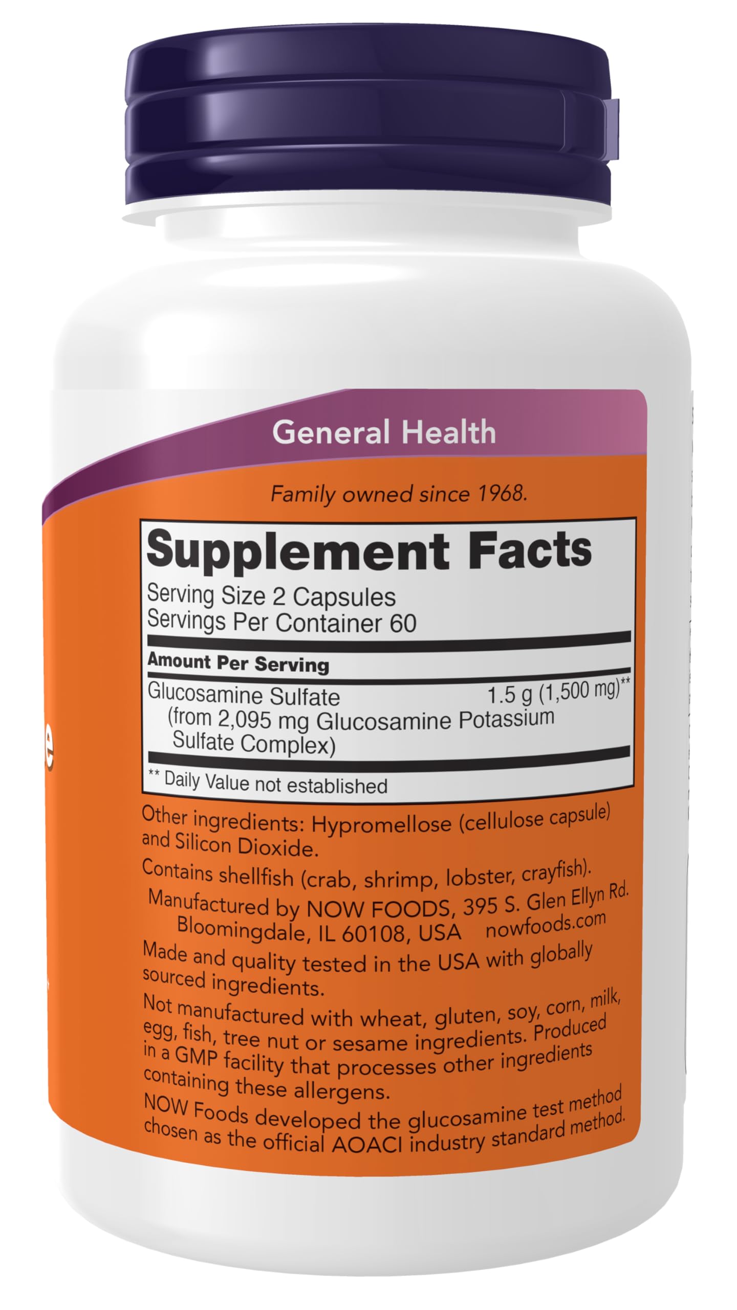 Back label detailing ingredients and nutrition facts
