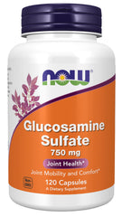 NOW Foods Glucosamine Sulfate 750 mg 120 Veg Capsules front label