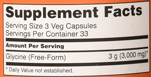 NOW Foods Glycine bottle and cap
