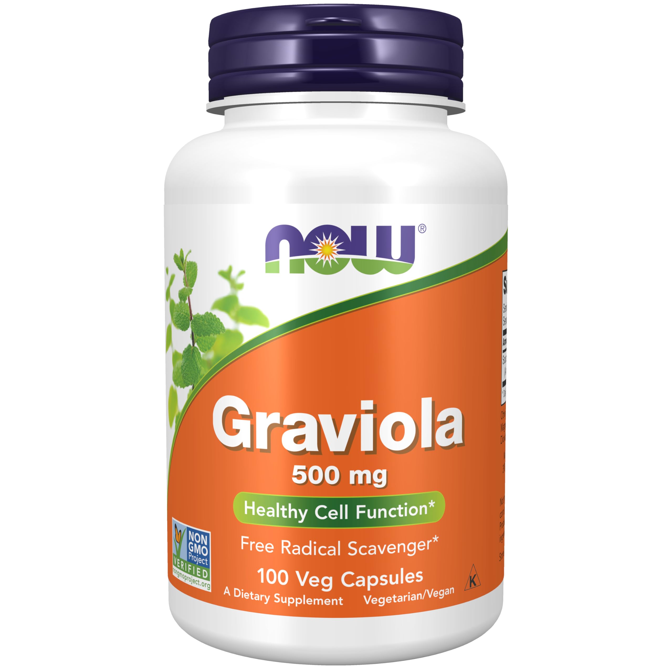 NOW Foods Graviola 500 mg Veg Capsules bottle front view