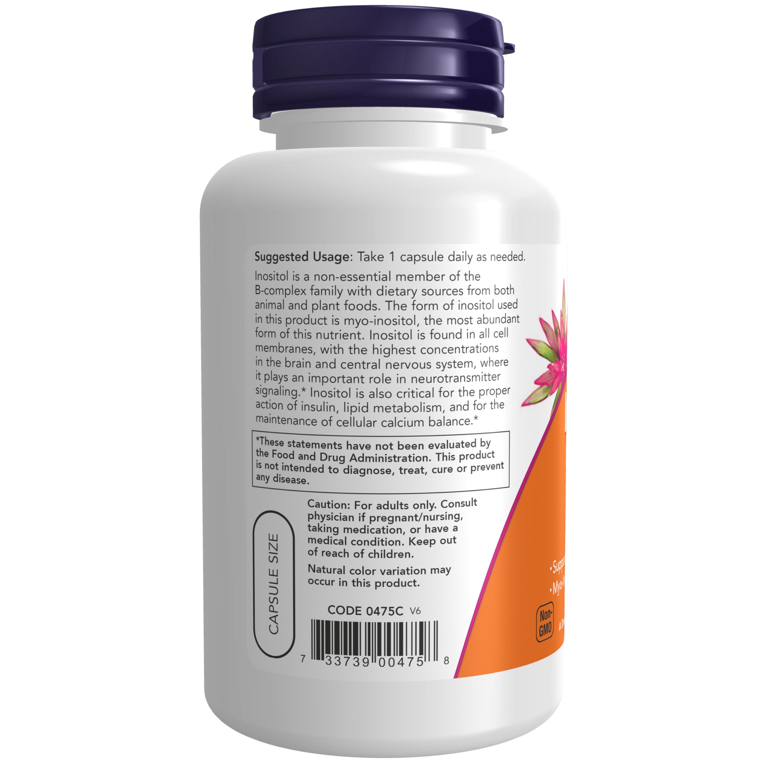 NOW Foods single capsule close-up revealing size and smooth texture for easy swallowing