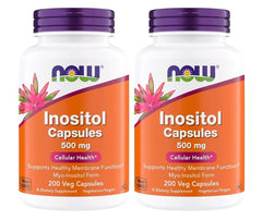 NOW Foods front packaging showing dual 100-count bottles and clear labeling benefit convenience