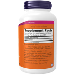 NOW Foods open jar revealing fine myo-inositol powder texture and purity