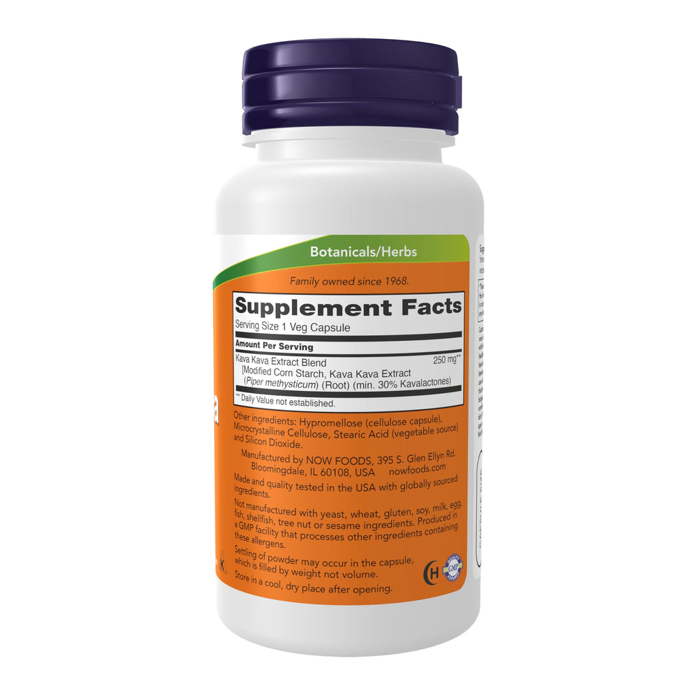 NOW Foods Kava Kava Extract label showing 30% kavalactones