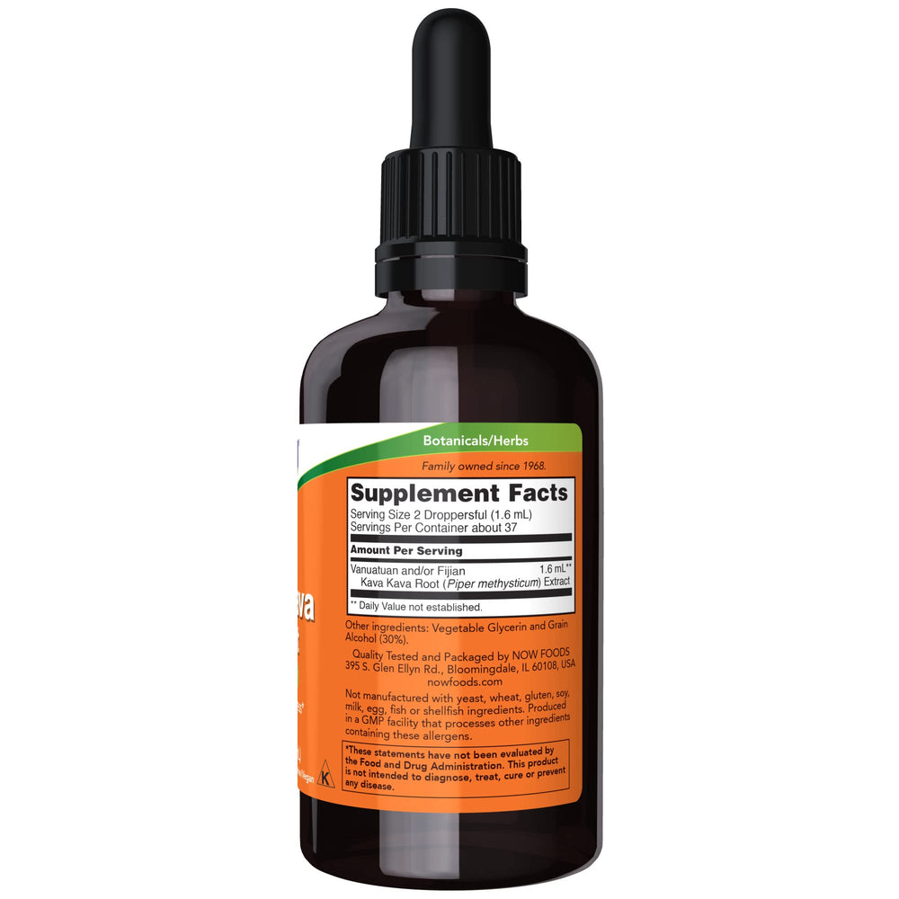 Kava Kava Liquid Extract 2 oz bottle side view
