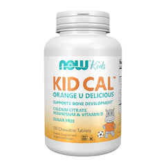 NOW Kid Cal Chewables tart orange bottle front