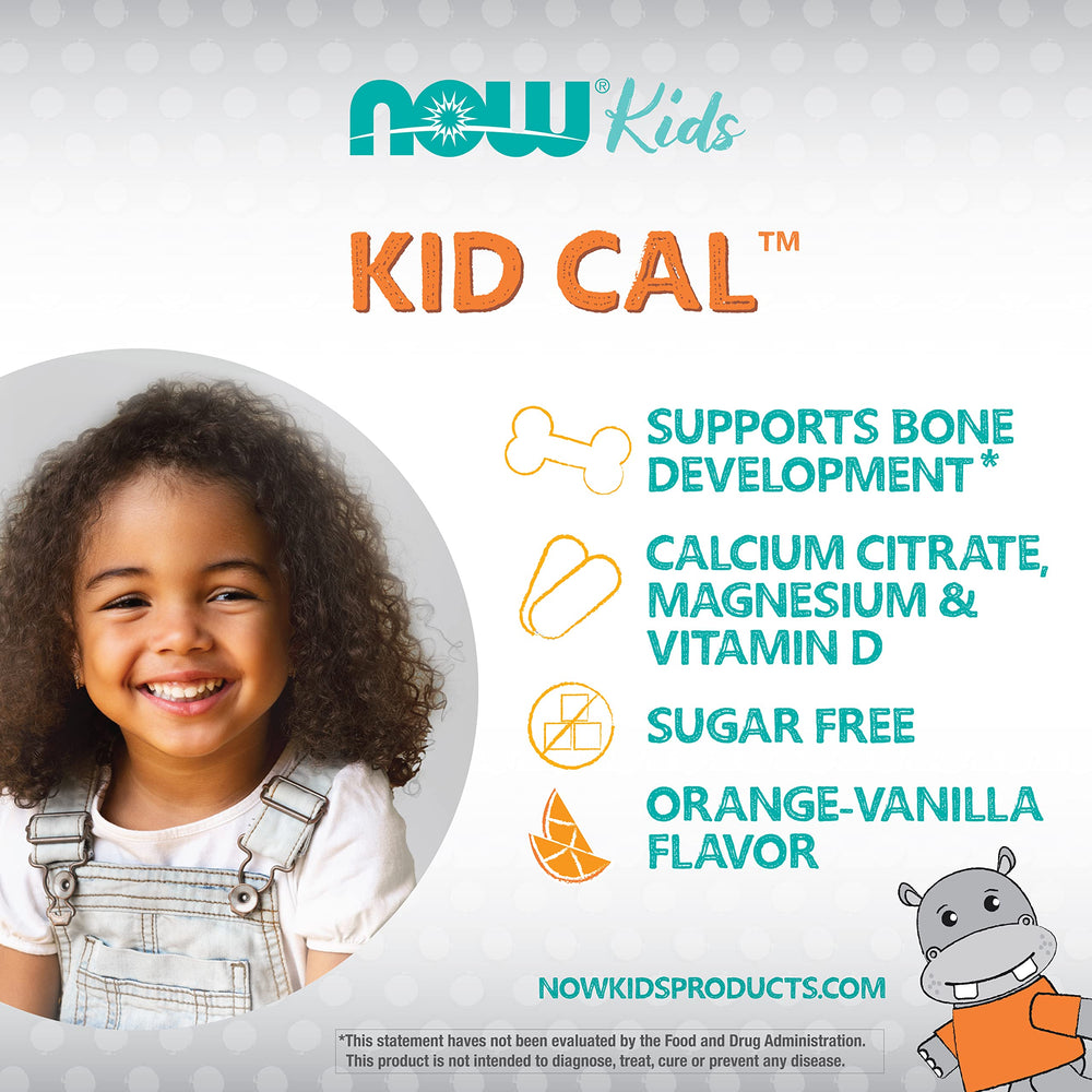 Ingredient list for NOW Kid Cal Chewables tart orange