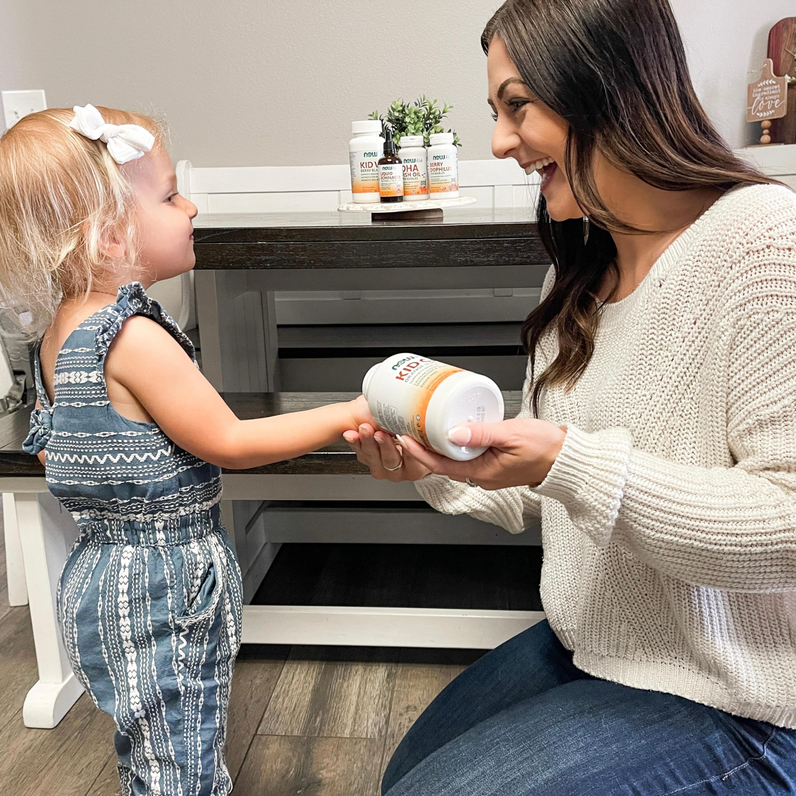 Packaging for NOW Kid Cal Chewables tart orange may vary