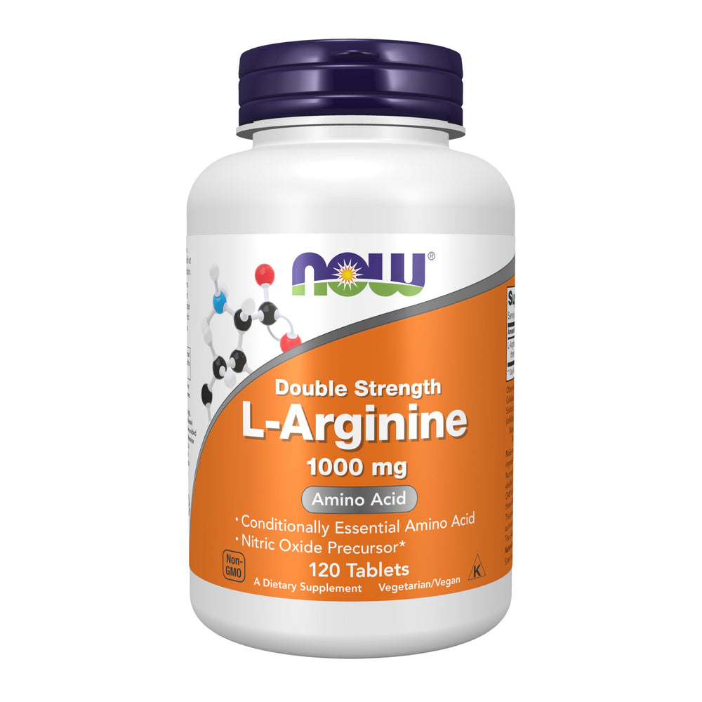 NOW Foods L-Arginine 1000 mg bottle – front view