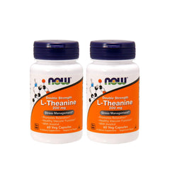 NOW Foods L-Theanine 200 mg 2-pack bottle - hero image